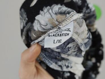 czarne spodnie z wysokim stanem reserved: Spodnie materiałowe damskie, L — 4