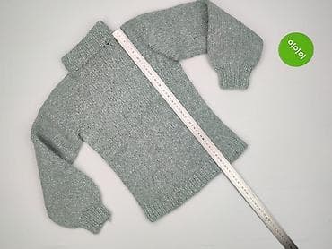 szary sweter: Hand Knitted, Golf damski, rozmiar S — 4