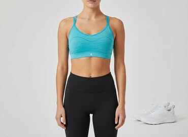 bielizna termoaktywna merino decathlon: Biustonosz damski, Sportowy, XS — 5