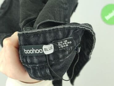 czarne krótkie spodenki z dziurami: Boohoo, Szorty damskie, rozmiar M — 6