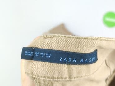markowe dżinsy: Zara, Material trousers for women, size XS (EU 34) — 4
