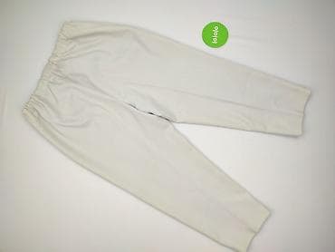 joggery basic damskie: Damskie spodnie prążkowane – kremowe/śmietankowe - Krój: proste — 3