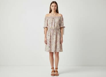 sukienki beżowe midi: Sukienka damska, rozmiar S — 6