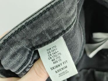 zielone cargo hm: Spodnie jeansowe, H&M, 15 lat, 170, stan - Idealny — 4