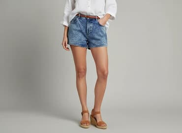 damskie krótkie spodenki jeansowe: Szorty damskie, rozmiar L — 6