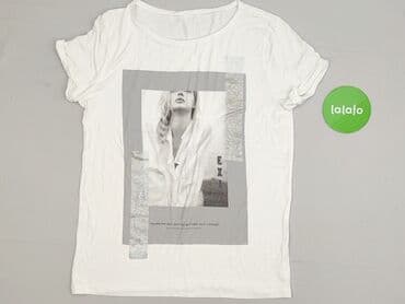 koszulka w niebieskie paski: T-shirt damski, M — 2