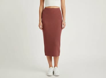 spódnice prążkowane czarne: Bershka, Spódnica damska, rozmiar M — 6