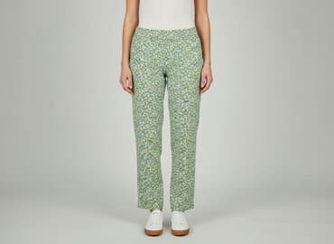 spodnie cyfrowa flora: Spodnie materiałowe damskie, rozmiar S — 5