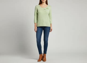 szmaragdowy sweter: Sweter damski, rozmiar S — 1