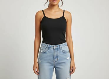 czarne prążkowane bluzki: Top damski, rozmiar S — 1