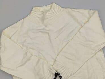 sweter dekolt serce: Cream, Golf damski, rozmiar S — 1