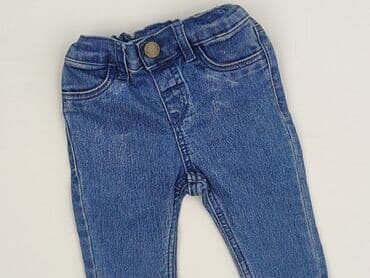 legginsy na szelkach dla niemowlaka: Spodnie jeansowe, H&M, 3-6 miesięcy, stan - Bardzo dobry — 1