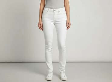 biale szerokie jeansy: Pieces, Jeansy damskie, rozmiar S — 6