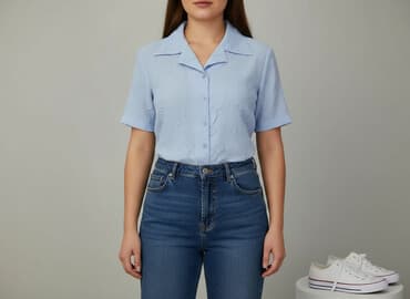 koszula niebieska hm: Koszula damska, rozmiar XL — 5