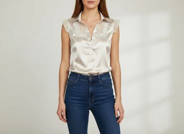 atłasowa bluzki: Bluzka damska, rozmiar M — 7