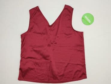 czerwona bluzki z dekoltem v: Top damski, rozmiar L — 4