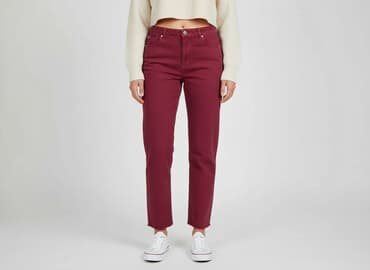 jeansy bordowe damskie: NA-KD, Jeansy damskie, rozmiar L — 7