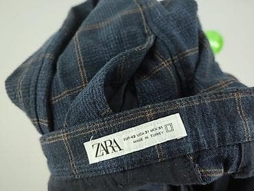 dresy zara: Męskie spodnie ZARA w kratę - Marka: ZARA - Rozmiar z metki: EUR 40 / — 5