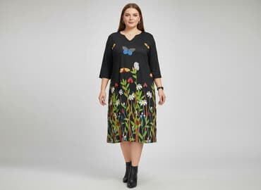 sukienka w motyle damska: Sukienka damska, rozmiar 2XL — 1