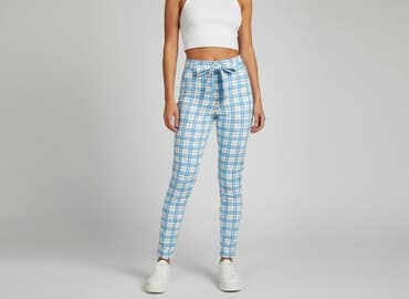 pepco spodnie w krate: PrettyLittleThing, Spodnie materiałowe damskie, rozmiar M — 1