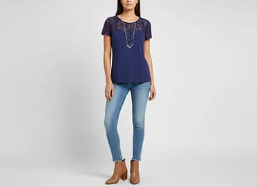 jaki kolor rajstop do granatowej sukienki: La Redoute, Bluzka damska, M — 6