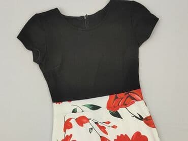 krótka sukienka w kwiaty na wesele: Sukienka damska, rozmiar S — 2