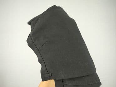 szare szerokie jeansy: Spodnie materiałowe damskie, rozmiar L — 5