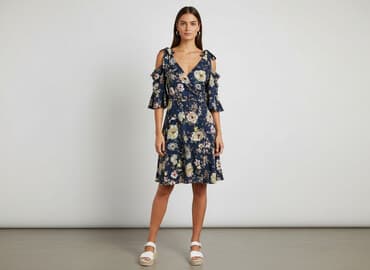 sukienka rozkloszowana dekolt łódka: Bodyflirt, Sukienka damska, rozmiar M — 8