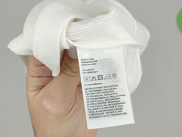 bluzki prążkowane białe: H&M, Top damski, rozmiar M — 3