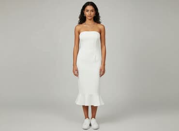 biała sukienki na panieński: Sukienka damska, rozmiar S — 5