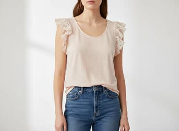 koronkowy top pod marynarkę: Bluzka damska, S — 5