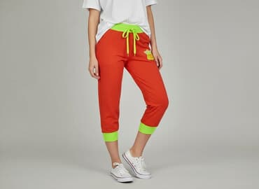 pomarańczowe rajstopy dla dzieci: Spodnie 3/4 damskie, rozmiar S — 1