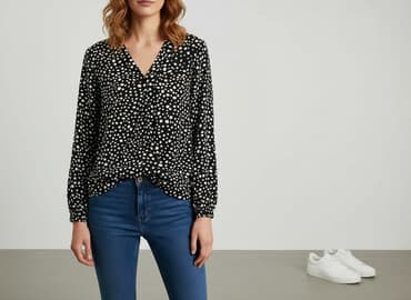 czarne bluzki w biale grochy: Vero Moda, Bluzka damska, S — 6
