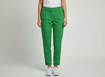 szerokie spodnie pepco: Spodnie materiałowe damskie, rozmiar S — 7