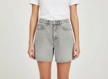 szorty jeansowe damskie szare: Cropp, Szorty damskie, rozmiar M — 6