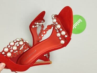 beżowe buty na koturnie ccc: Ideal Shoes, Sandały damskie, rozmiar 38 — 7