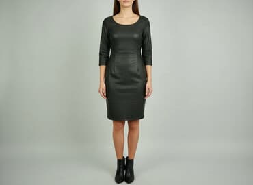 krótkie czarne skórzane spodenki: Reserved YFL, Sukienka damska, rozmiar L — 6