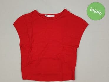 czerwona bluzki z dekoltem v: Bershka, Top damski, rozmiar S — 3