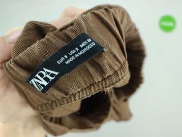 brazowe spodnie woskowane: Zara, Spodnie cargo damskie, S — 5
