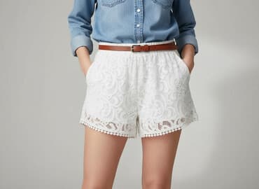 krótkie spodenki z koronką: Szorty damskie, rozmiar S — 1