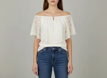 bluzki hiszpanki w kwiaty: Bluzka damska, rozmiar S — 6