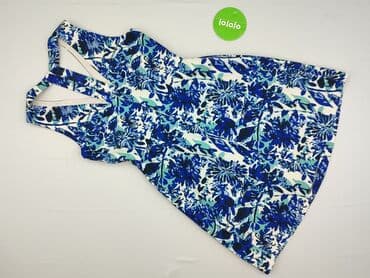 niebieska sukienka w kwiaty h m: H&M, Sukienka damska, rozmiar M — 4
