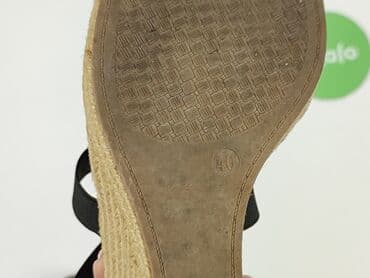 sandały na koturnie z pomponami: Sandały damskie, rozmiar 40 — 7