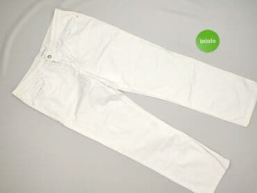 white jeans mom fit: Spodnie materiałowe damskie, rozmiar 3XL — 2