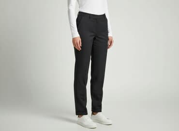 czarne satynowe spodnie zara: Spodnie materiałowe damskie, rozmiar S — 6