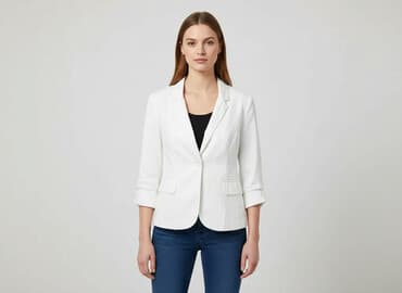 biała marynarka sukienka: FB Sister, Marynarka damska, rozmiar M — 6