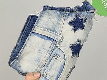 cropped blue jeans: Szorty damskie, rozmiar M — 5