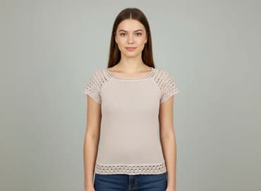 bluzka na drutach na lato: T-shirt damski, rozmiar S — 1