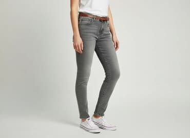 szare szerokie jeansy: Denim Co, Jeansy damskie, rozmiar M — 6