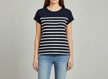 koszulka z długim rękawem w paski: PULL&BEAR, T-shirt damski, rozmiar M — 6
